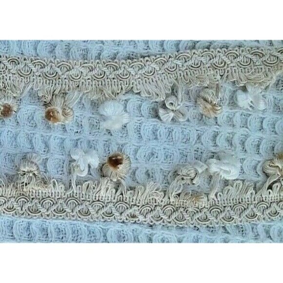 Brocade Tassel Trim Beige Fringe Edging Craft 41 inch  Vintage Wrapped tassels - Picture 2 of 6